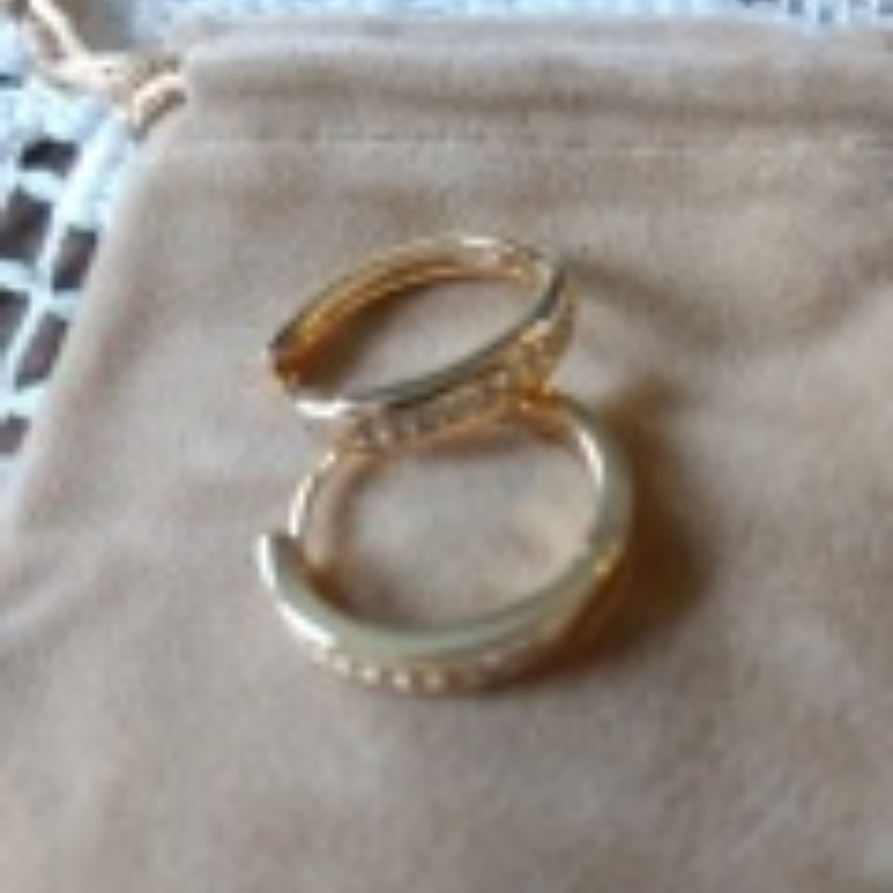 Champagne Gold-Color& Cubic Zirconia Earrings